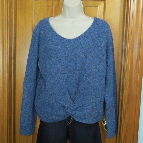 Oly Blue Sweater Scoop Neck Long Sleeve 5% Wool Size Large - Picture 8 of 10